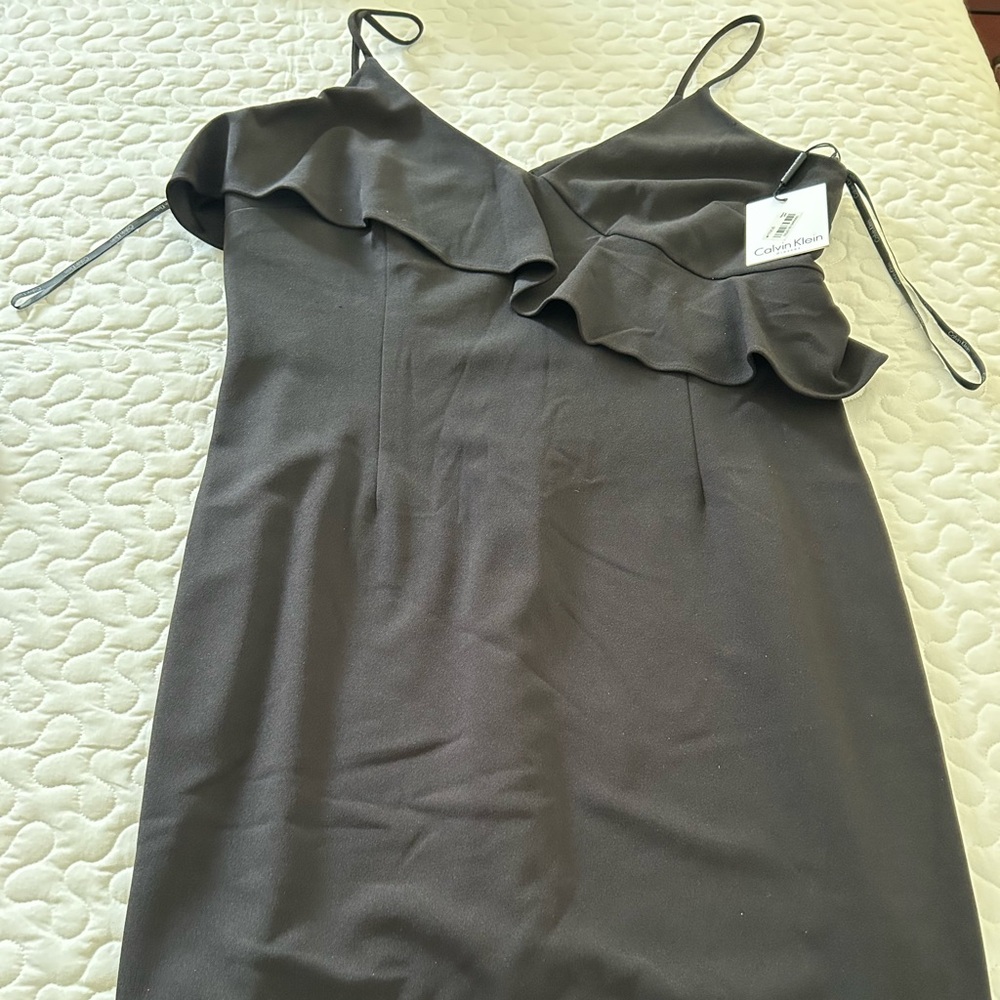 Calvin Klein Black Ruffled Dress